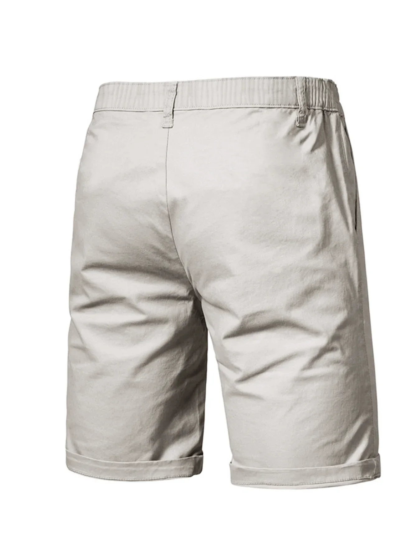 Herren-Cargo-Shorts, Sommer, elastische Taille, gerade Passform, einfarbig, lässige kurze Hose für Strand, Reisen, für den Außenbereich – Detail 8