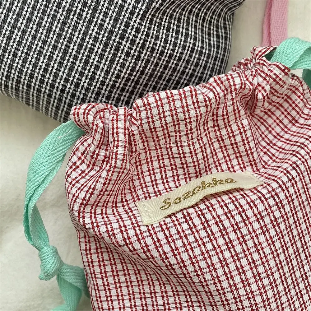 新しい市松模様の口紅化粧バッグ巾着付き大容量化粧品オーガナイザーポーチシンプルなジュエリーハンドバッグ女性