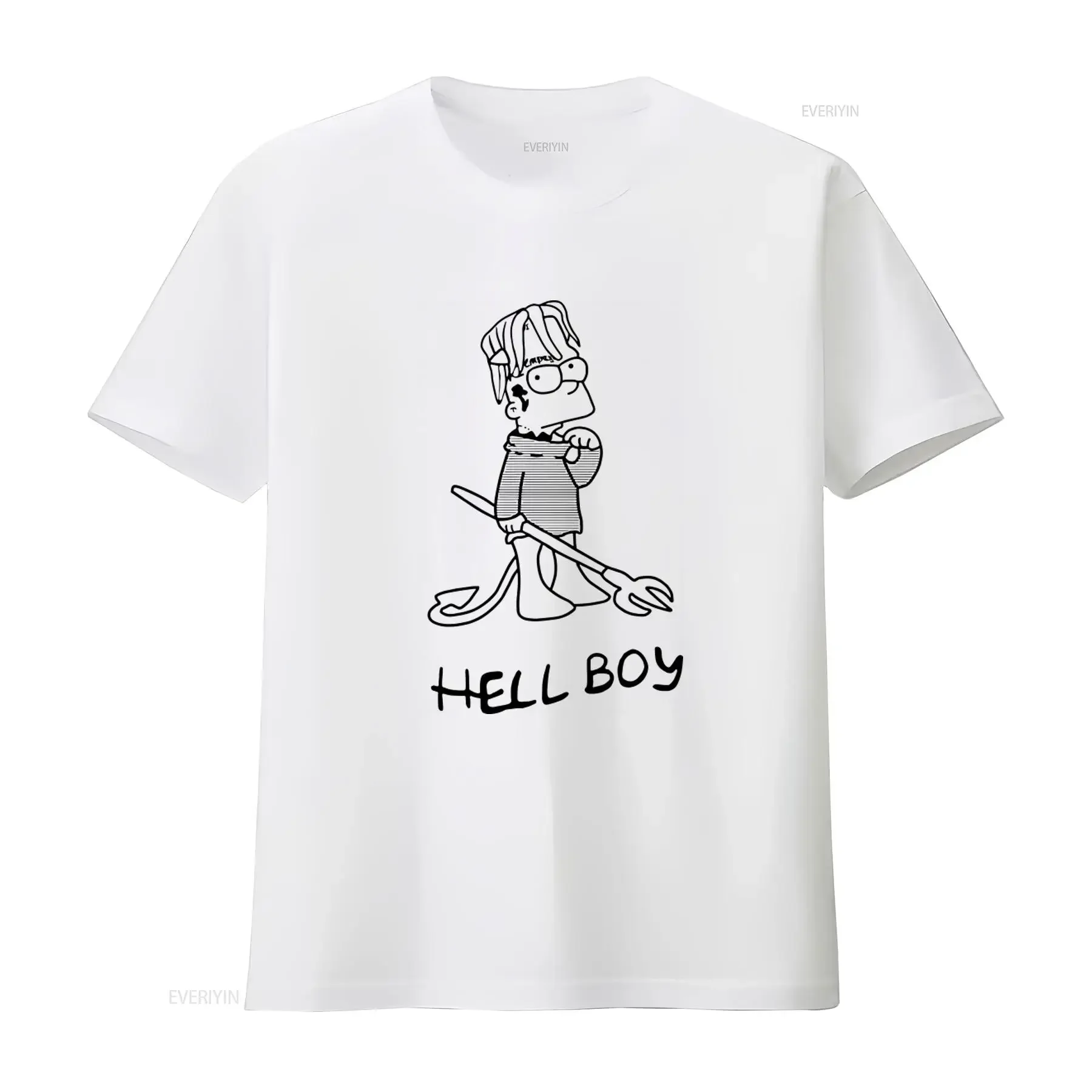Lil Peep Hellboy Cartoon Print 100 Cotton T Shirt for Men S vintage Washed graphic Soft Casual streetwear homme