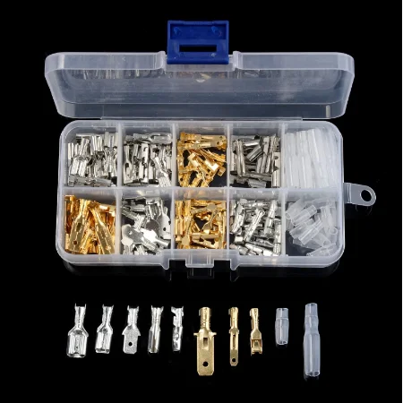 150PCS Insulated Male Female Wire Connector 2.8/4.8/6.3mm Electrical Wire Crimp Terminals Spade Connectors Assorted Kit