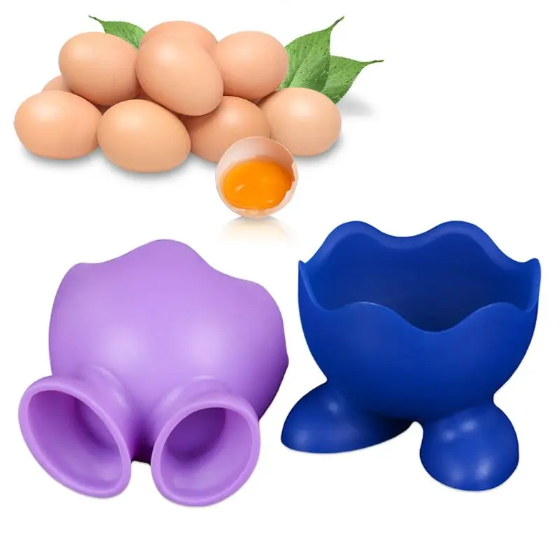 Grade Silicone Egg Cup Holder Boiler Heat Resistant Cook Poached Steaming E