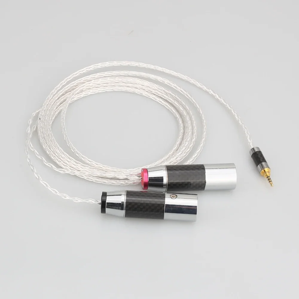HIFI 8 Cores OCC Silver Plated 4.4mm/3.5mm/2.5mm TRRS Balanced to Dual 2x 3pin XLR Balanced Male Audio Adapter Cable