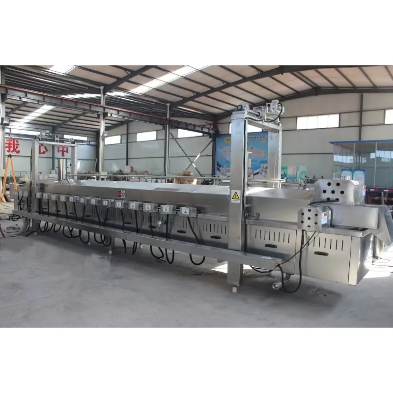 Customized Food Processing Line Multipurpose Burger Hamburger Funnel Cake Making Continuous Deep Frying Machine