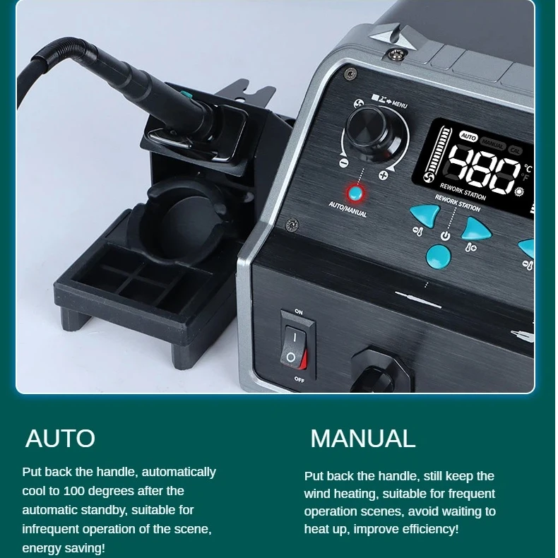 YIHUA 948D-V محطة لحام صيانة خمسة في واحد 480 ° مسدس هواء ساخن C و 450 ° مكواة لحام C لإصلاح SOIC、CHIP、QFP、PLCC、BGA #2
