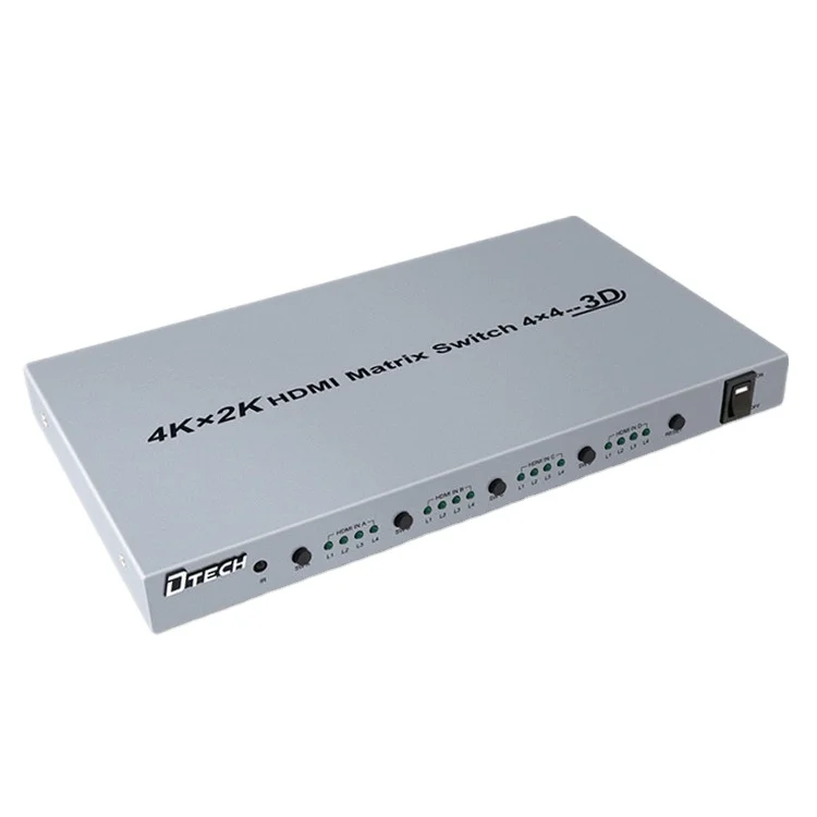 Dtech Hot Sales 4K*2K HDMI Matrix Switcher Support 3D 4 Input 4 Output 30 Meters Matrix With IR