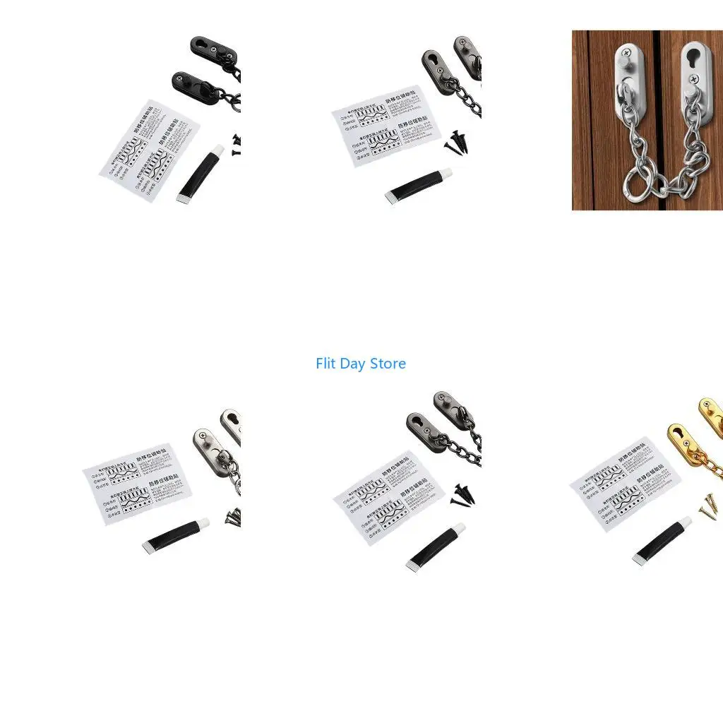 F92C Heavy Steel Security Door Chain With Antithefts Lockset For Improved Home Safety And Quiet Operate