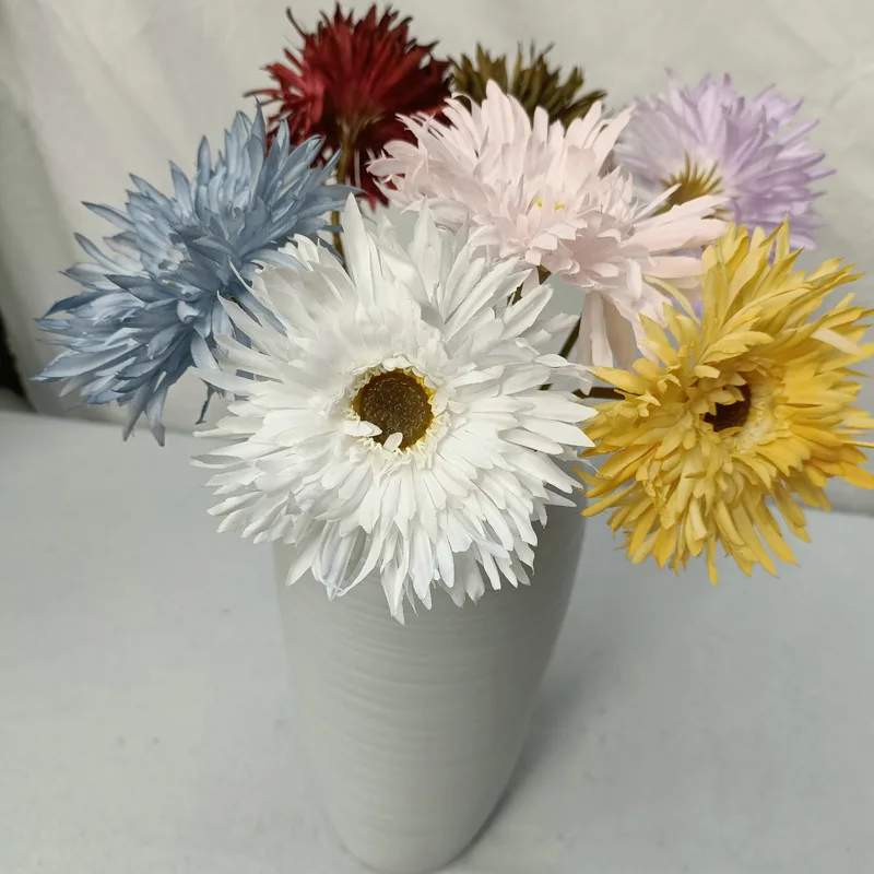 

Simulated Flower Wedding Decoration Single Chrysanthemum Home DIY Vase Flower Arrangement Photography Ornament Fake Flower