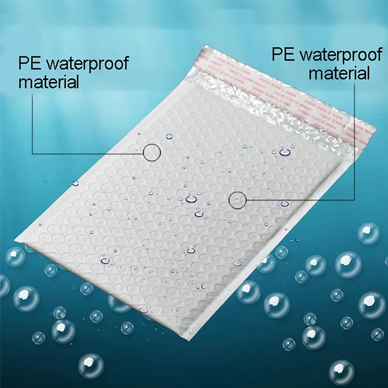 50 шт., белые пенопластовые конверты, самозапечатывающиеся почтовые конверты, мягкие транспортировочные конверты с пузырьковой почтовой сумкой, транспортировочные пакеты, сумка