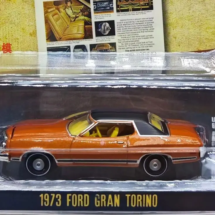 

1: 64 Серия ретро-рекламных автомобилей 10-1973 Ford Gran Torino Advanced, коллекционные модели автомобилей