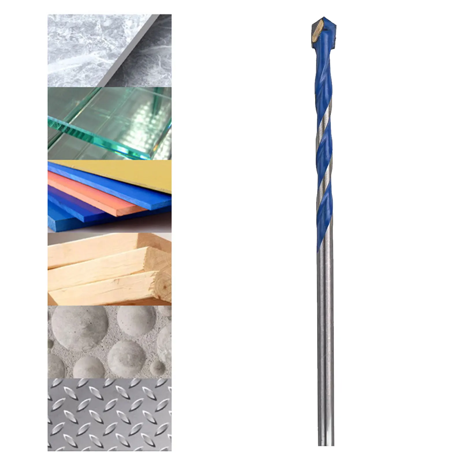 1pc Drill Bit 3/4/5/6/8/10/12mm Glass Metal Drill Bit Tile Concrete Brick Wood Punching Bit Power Tools Replacement Drill Bit