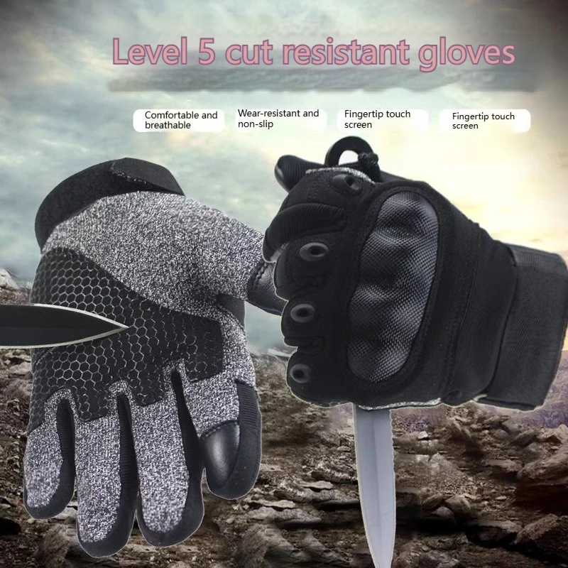 

Level 5 Anti-cut and Anti-stabbing Tactical Gloves Army Fans Outdoor All Refers To Male Special Forces Combat Selfdefense Riding