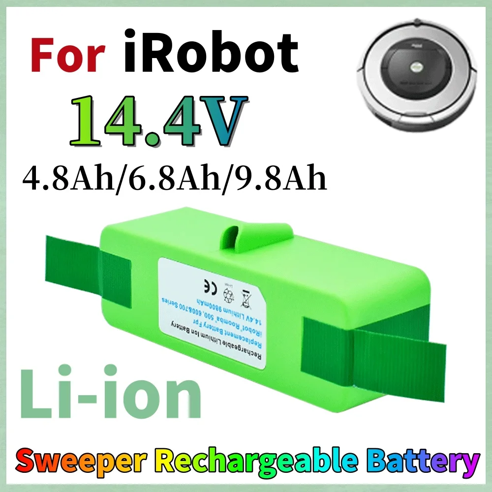 

Литиевая аккумуляторная батарея 14,4 В 4,8/6,8/500 Ач для iRobot Roomba 600 700 800 560 серии 620 650 700 770 780 880