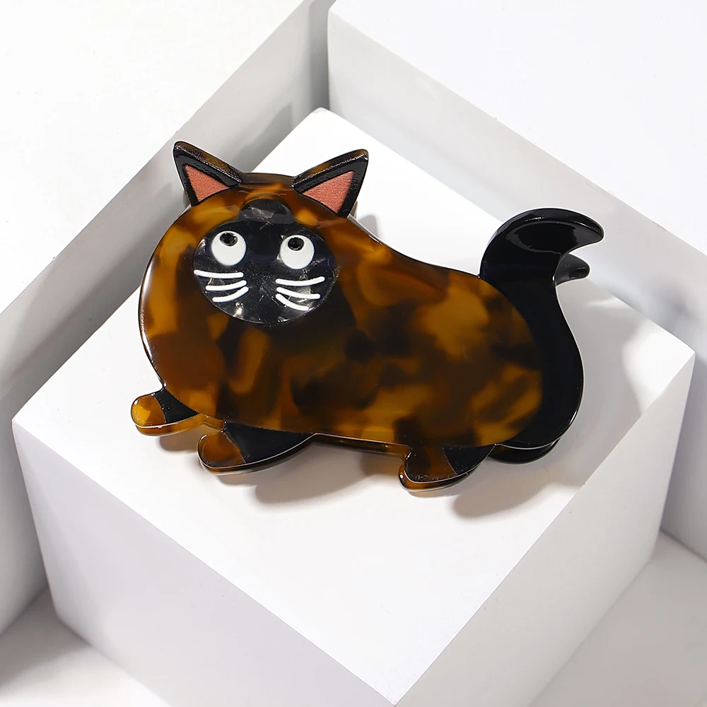 

Retro Acetate Leopard Cartoon Cat Crab Hair Clip Claw For Women Girls New Fashion No Slip Ponytail Barrettes Hair Accessories