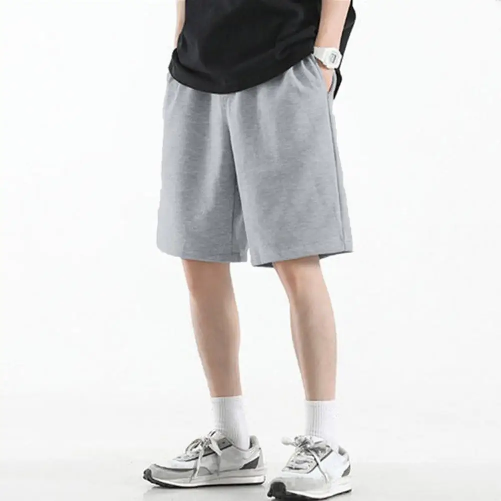 Men Shorts  Wide Leg   Short Sweatpants Oversized Solid Color Baggy Shorts