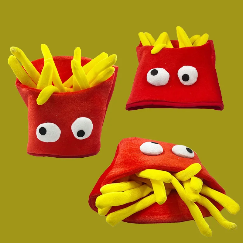 Spot Direktverkauf Party Dress up Cartoon Niedliche Pommes Frites Hut Kreative Realistische Lustige Kopfbedeckung Event Requisiten
