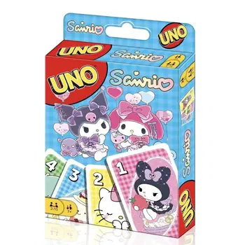 Yeni Sanrio anime karikatür aile Hello Kitty Kitty mi Cinnamoroll benim melodi UNO kart oyunu parti ekibi bina kurulu oyun kartı hediye