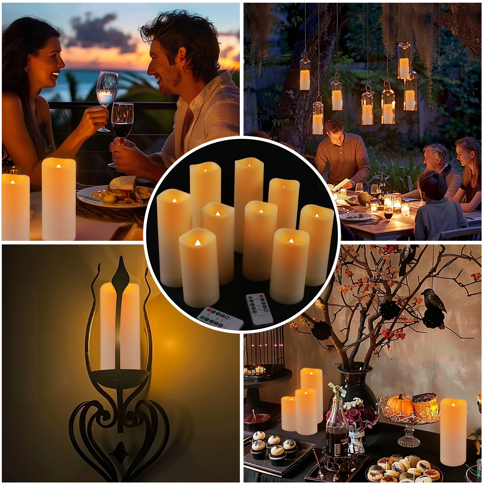 12pcs Pack  LED Flameless Candle with Remote Control Flickering Tea Light Candles Battery Operated for Home/Wedding Decoration