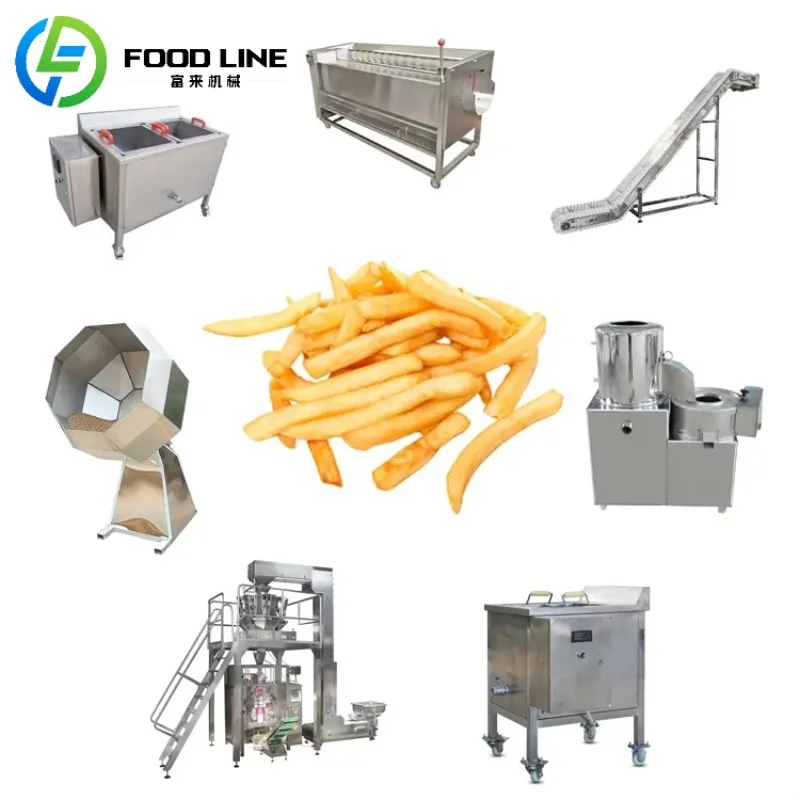 Full Line French Fries Peeling Cutting Machine Semi Automatic Frozen French Fries Line French Fries Production Line Frozen