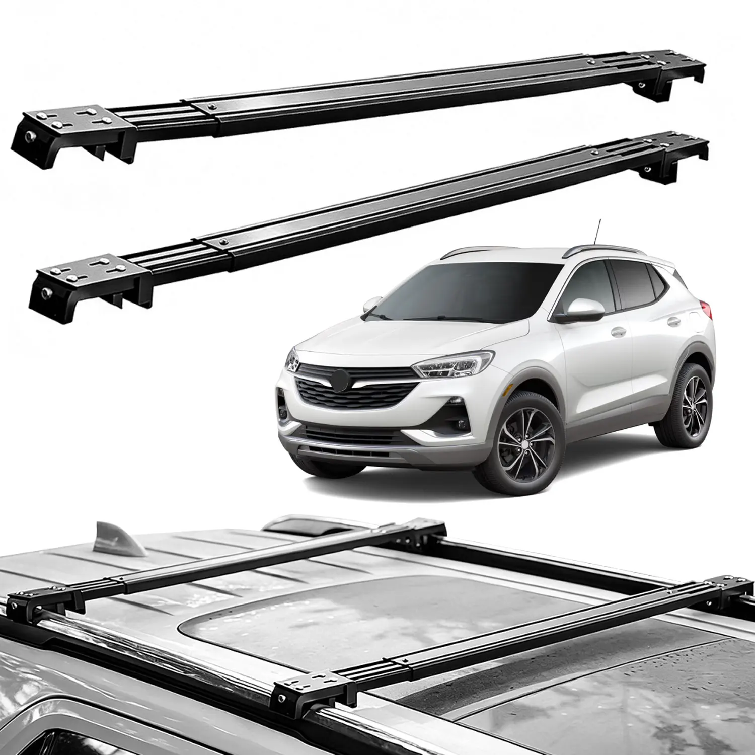 Fits Buick Encore 2011-2022 Roof Rack Cross Bars, Silent Telescopic, Heavy Duty Carrier, Anti-Theft Lock, Easy Install