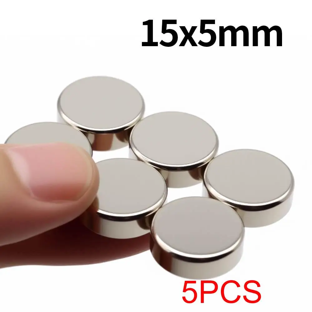 15x5mm Super Sterke Neodymium Magneet N35 NdfeB Permanente Magnetische imanes Ronde Krachtige Magneten Koelkastmagneet