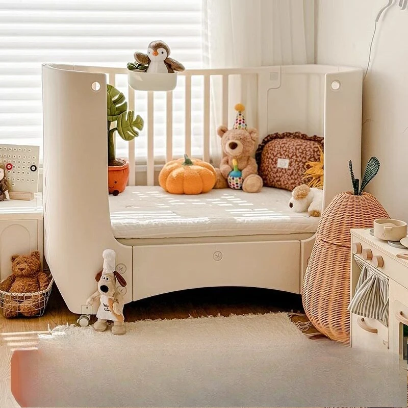 Crib movable multifunctional newborn splicing queen bed bb bed adjustable height diaper table baby bed