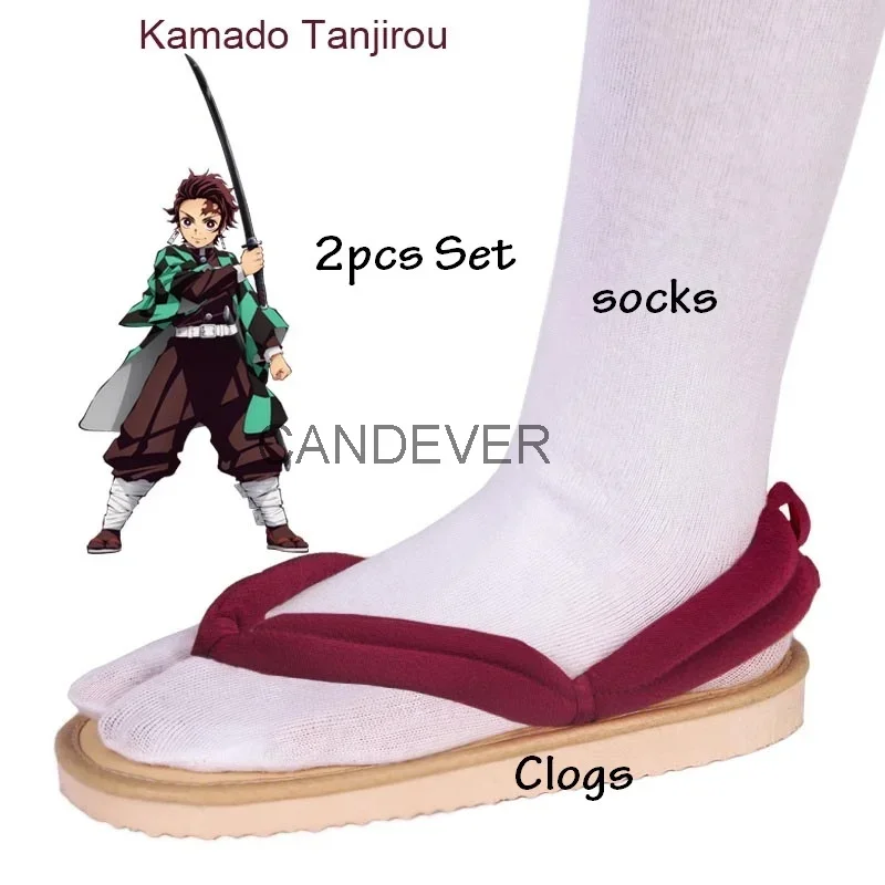 Anime Cosplay Tanjitou Kamado Nezuko Geta Clogs Kimetsu No Yaiba Sandalen Schuhe Agatsuma Zenitsu Flip Flop Kind Kind