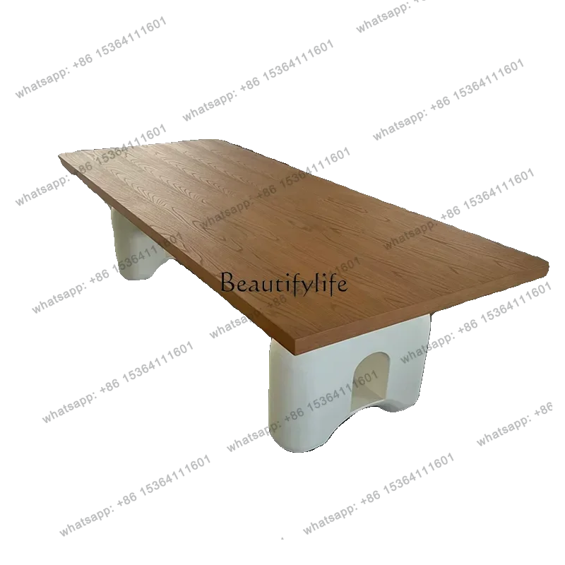 

D25solid wood dining table retro rectangular wabi family dining table