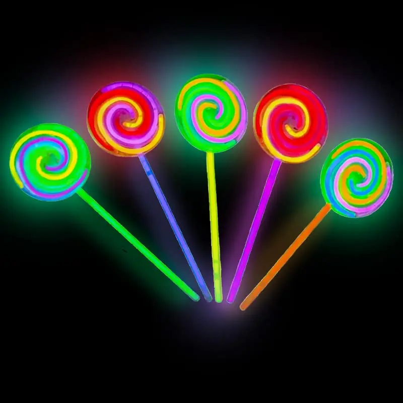 Glow Stick Spinning Lollipop Neon Party Decorations For Kids Adults 80s 90s Disco Birthday Decors Glow In The Dark Party Favors