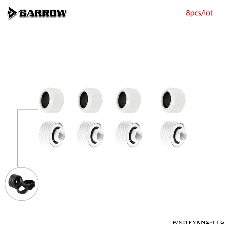 Barrow 8 teile/los OD14mm/OD16mm Verbesserte Anti-off Gummi Hand Kompression Kupfer Fitting G1/4 \