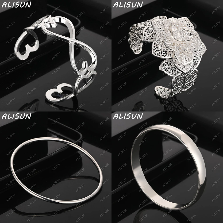 

ALISUN 925 Sterling Silver Design Bangle For Women Men Charm Trend Birthday Gifts Fashion Party Fine Jewelry