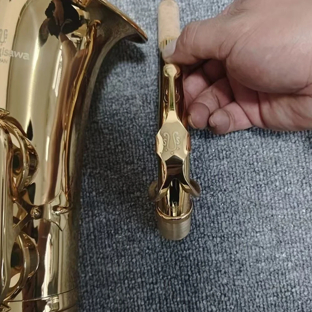 High Quality W037 Alto Saxophone Lacquered Gold Brass Woodwind Instrument Shell Keys sax alto with case