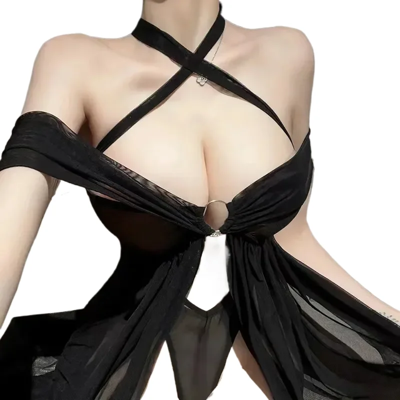 

Сексуальное женское белье, короткое платье, ночная рубашка в стиле Лолиты, сексуальное кружевное тюлевое милое ночное нижнее белье на бретельках для отдельной комнаты, женские ночные рубашки 2024