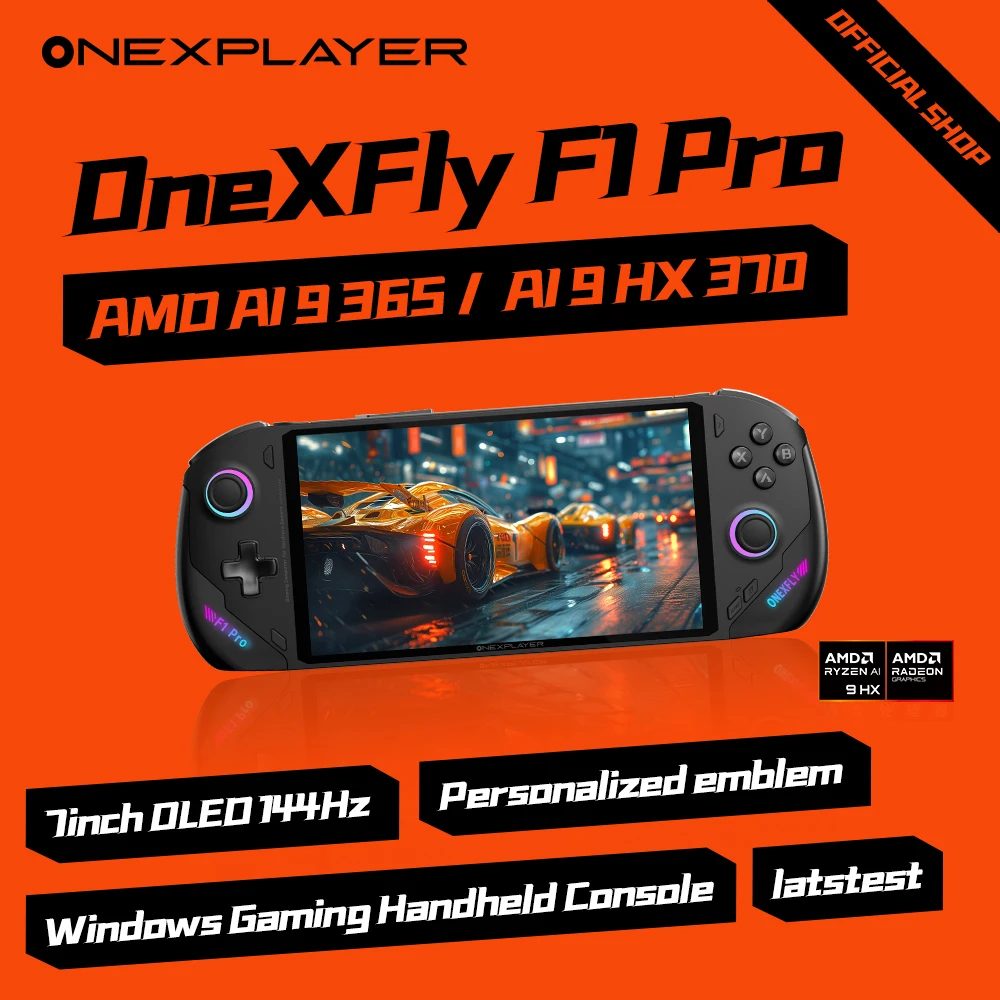 Latest Onexplayer AMD AI 9 365 AI 9 HX370 ONEXFLY F1 PRO7 Inch Wins Gaming Console Handheld Console Notebook Laptop Portable