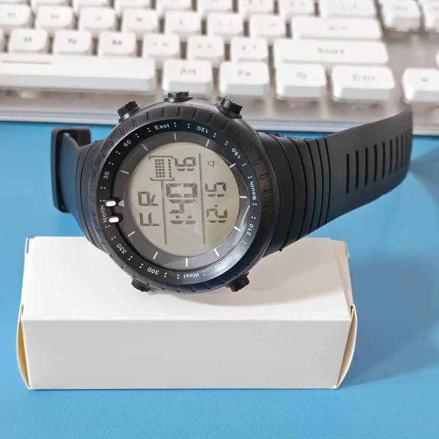 Men's Sports Watch Outdoor Multifunctional Waterproof Shock Resistant Large Dial Luminous LED Digital Watch For Man Student Kids