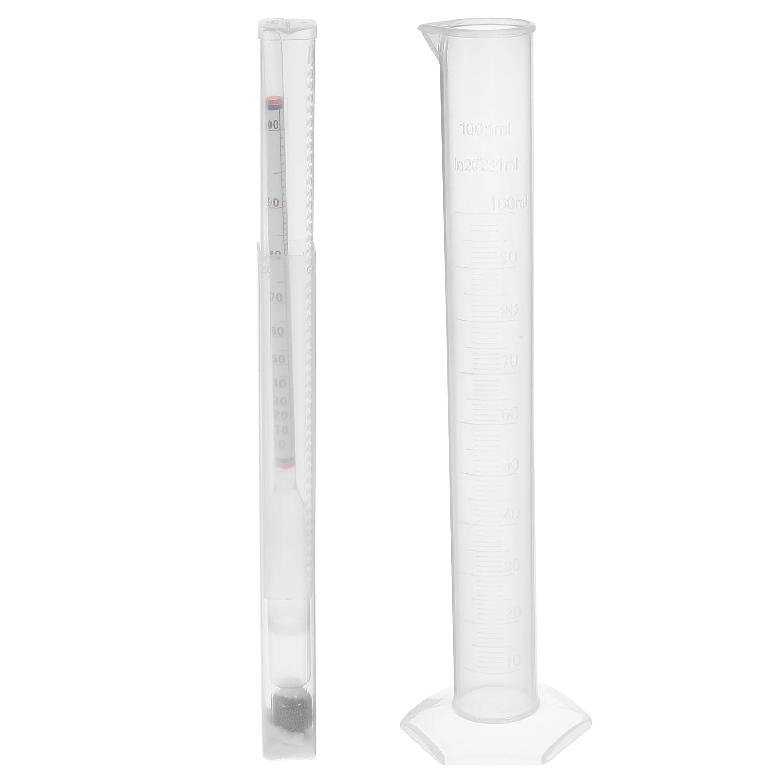 Alcohol Concentration Meter Hydrometer and Plastic Test Jar Transparent Water Bottle for Density Beer Scale Glass Brew