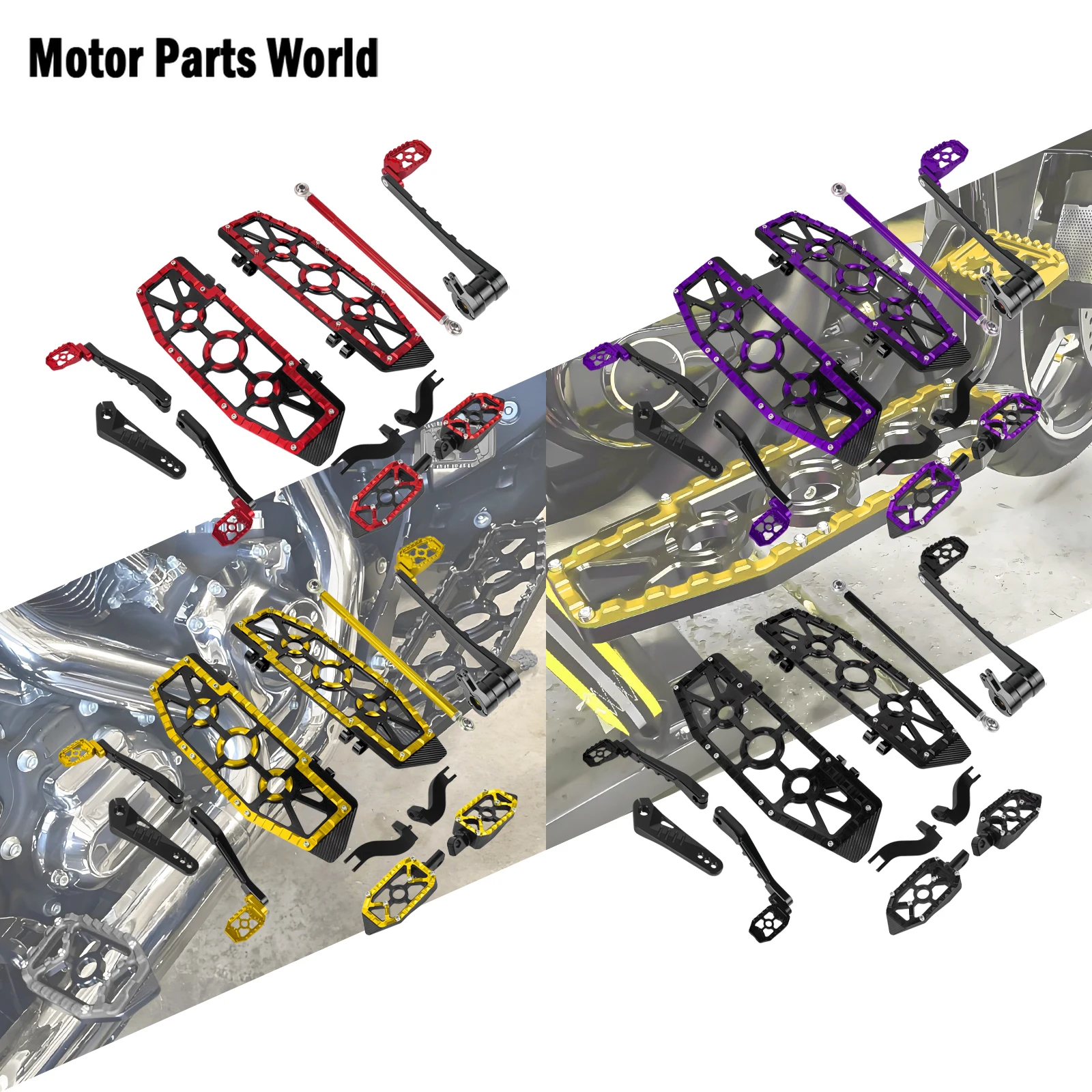 

Motorcycle Driver Front Rear Footrest Passenger Floorboards Set Shift Lever Brake Peg For Harley Touring Electra Glide 2014-2025