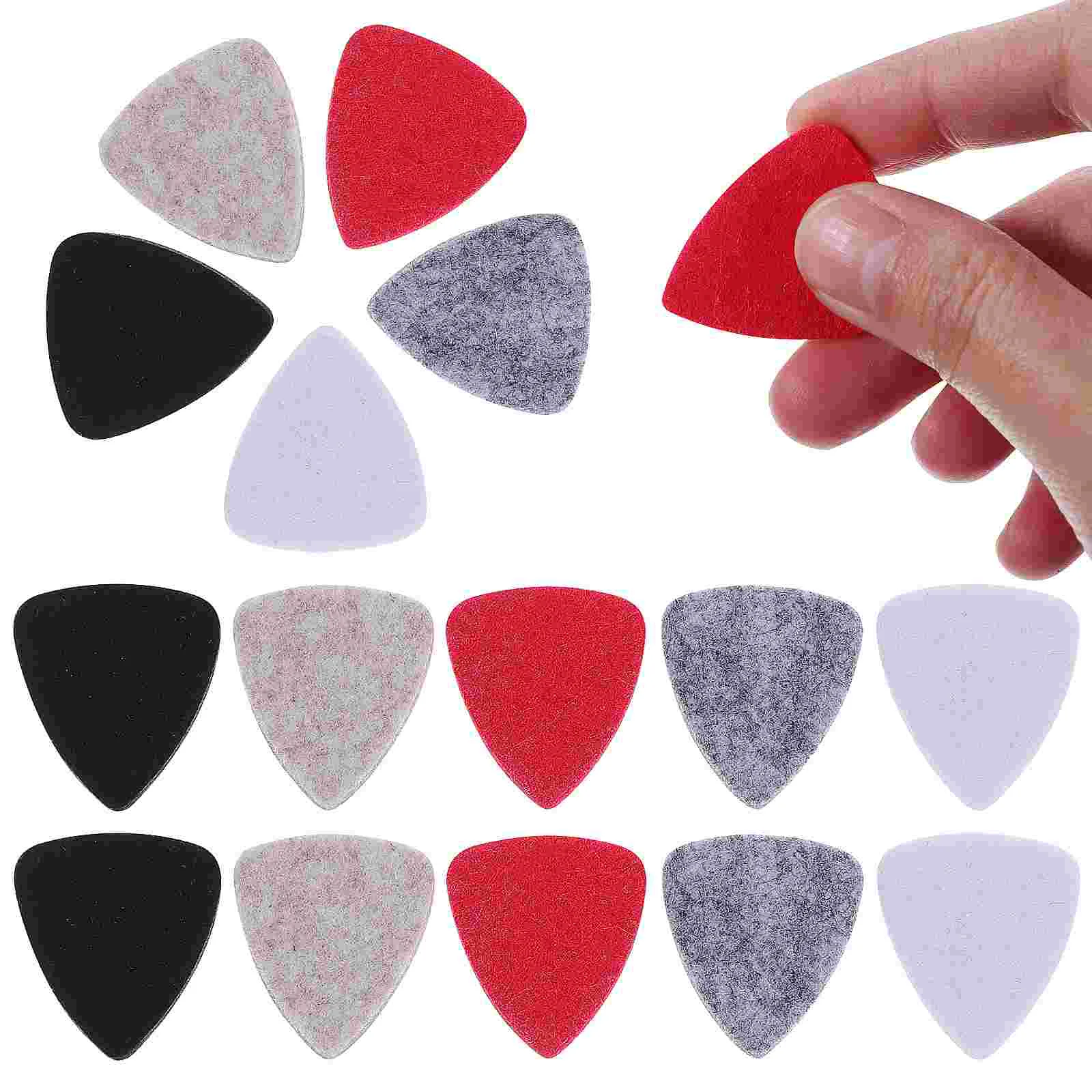 

15 Pcs Colorful Felt Picks Guitar Kids Portable For Electric Ukulele Plectrum Cloth Bass Child