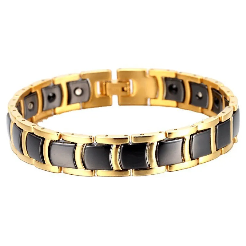 Korean Fashion Vacuum Plated Ceramic Nail Bracelet Anti-fatigue Stainless Steel Bracelets Trendy Fashion Jewelry Accessories