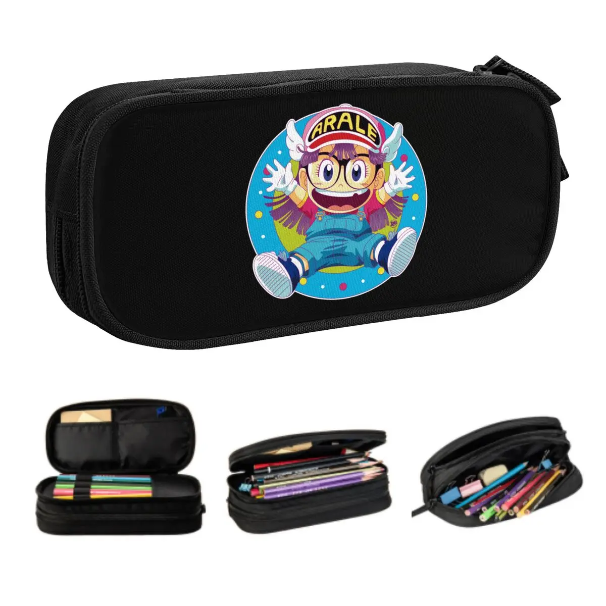Custom Kawaii Dr Slump Arale Robot Pencil Cases for Boys Gilrs Big Capacity Japan Anime Manga Pencil Pouch School Accessories