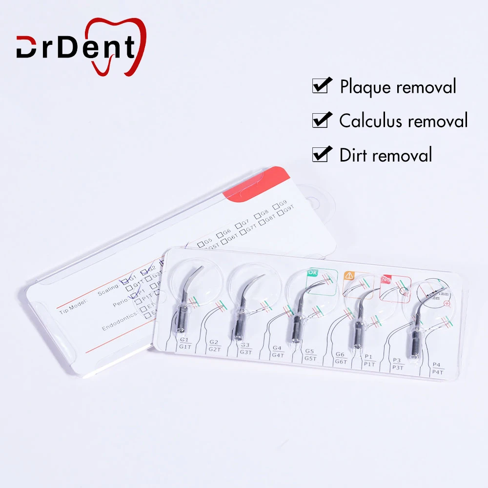 Ultrasonic Dental Scaler Tips High Quality Stainless Steel Ajuste 5 PCS G1 G2 G3 G4 P1 Puntas De Escalador Dental Ultrasónico