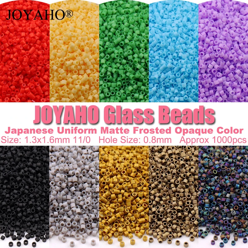 1000pcs 11/0 DB Glass Beads 1.3x1.6mm Frosted Metallic Matte Macaroon Opaque Color Japanese Seedbeads for Clothing Accessories