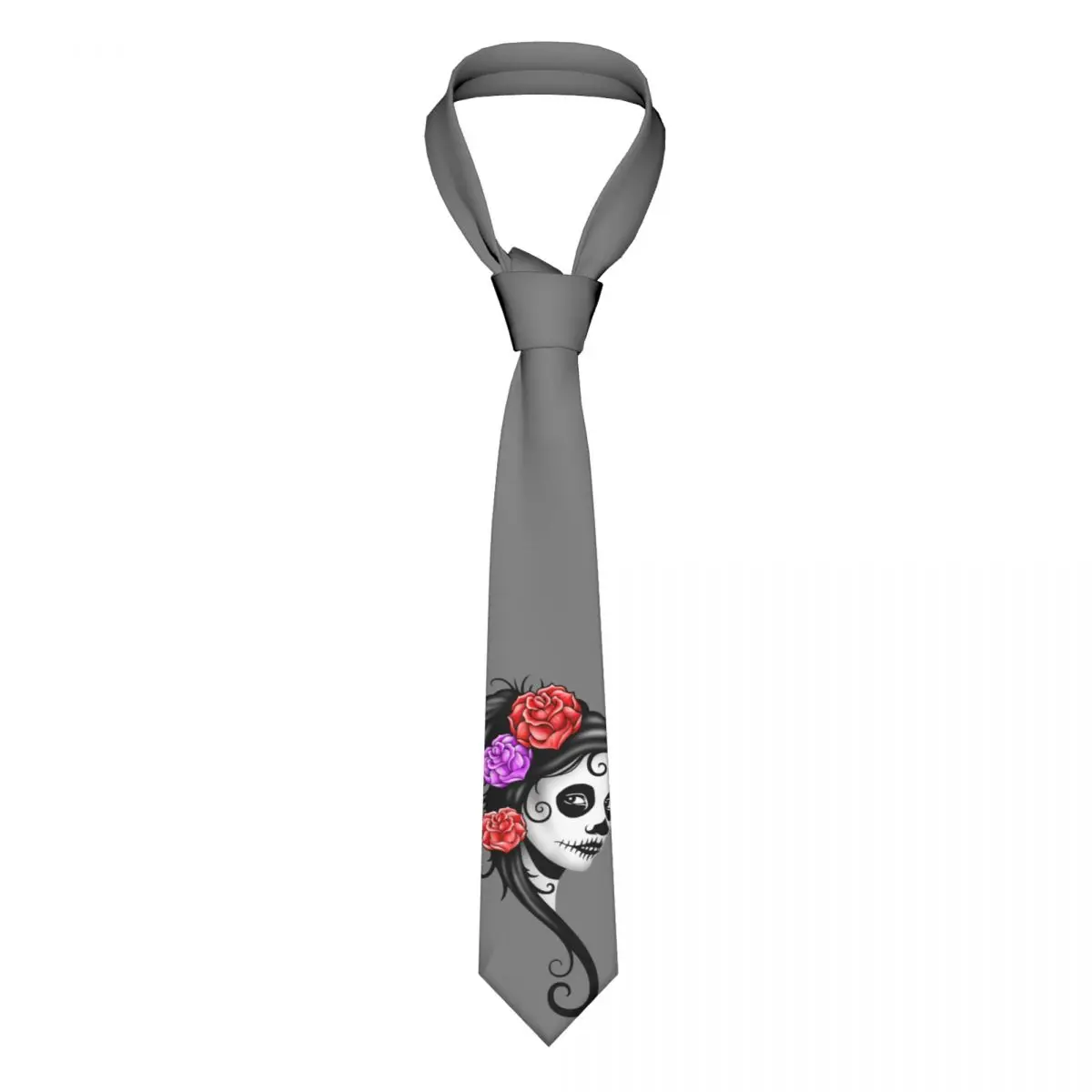 

Day Of The Dead Men Women Necktie Silk Polyester 8 cm Narrow Sugar Skull Horrible Neck Ties for Men Shirt Accessories Gravatas