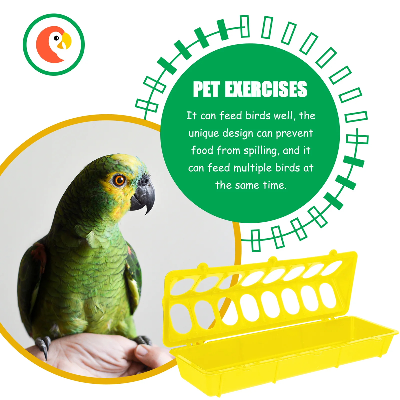 

2Pcs PP Pigeon Feeder Container Antidrop Food Trough Practical Poultry Feeders for Small Birds Cage Accessories