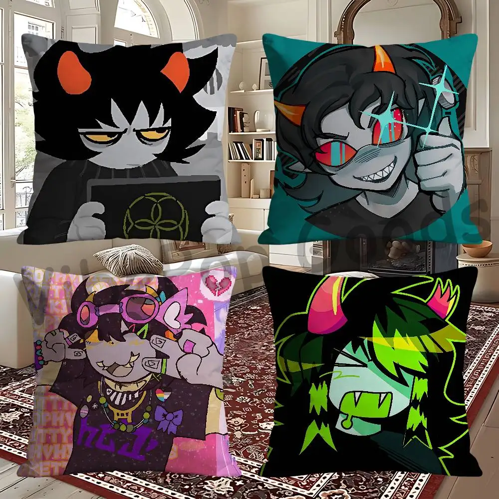 T-Trolls H-Homestuck Alpha Square Cushion Cover Weird Aesthetic Library Book Page Print Pillow Cover