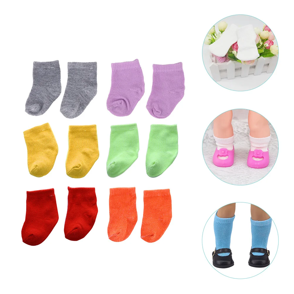 

6 Pairs Socks Girls Toys Costume for Dolls Mini Cloth Photo Props Baby Accessories