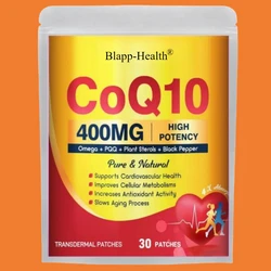 30 Patches CoQ10 Transdermal Patches Plus PQQ, Omega 3, and Vitamin E, for Heart and Cellular Energy