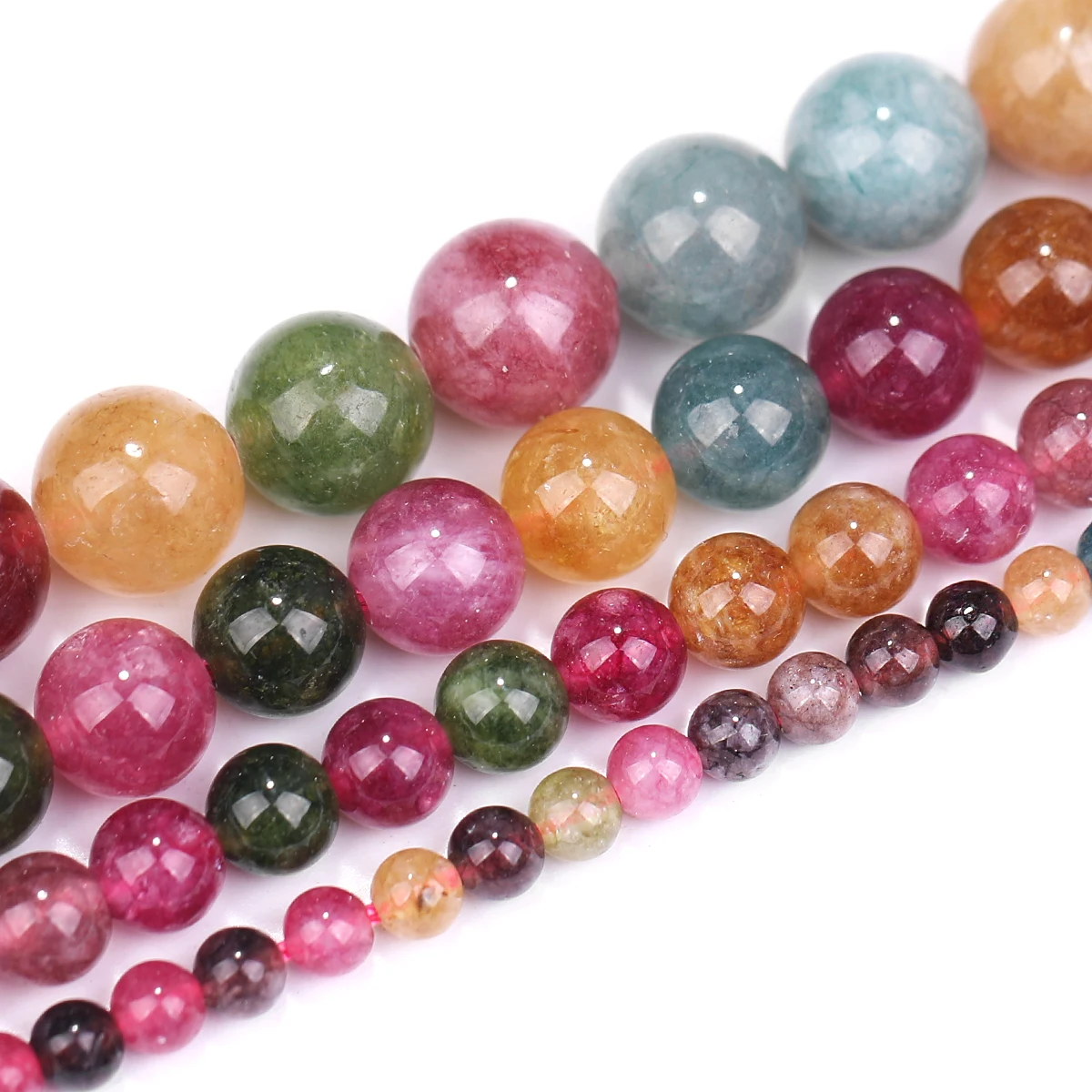 4/6/8/10mm Bunte Turmalin Jade Runde Perlen Für Schmuck Machen DIY Armband Halskette Ohrring Großhandel – Detail 2