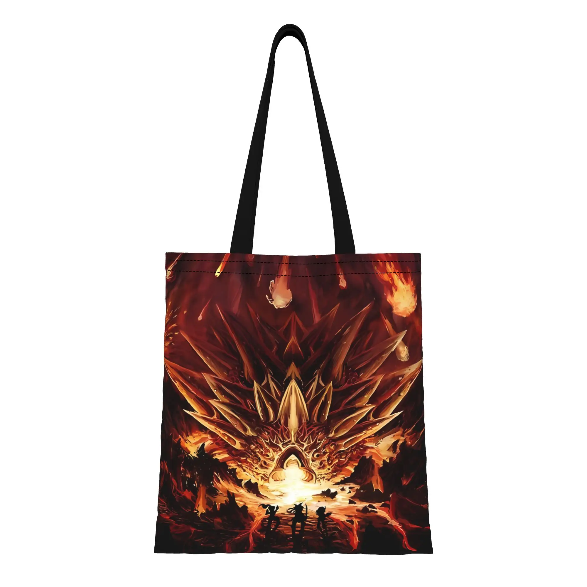 

C-Chrono Trigger Fire Rains From The Heavens Chronicles Of Time Canvas Woman Tote Bag for Travel Outdoor Shoulder Handbag