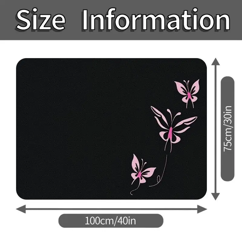 Cute Pink Butterfly Pattern Universal Car Trunk Mat Sweet Style Anti-Slip Wear-Resistant For SUV CUV Rear Cargo Liner Protector view 5