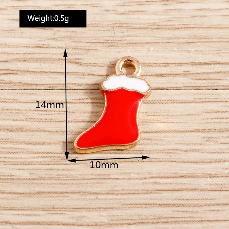 Tusember 20 Stück Niedliche Weihnachtsanhänger Weihnachtsbaum Hirsch Glocke Weihnachtsmann Anhänger für Schmuckherstellung Ohrringe Halskette Geschenke – Detail 12